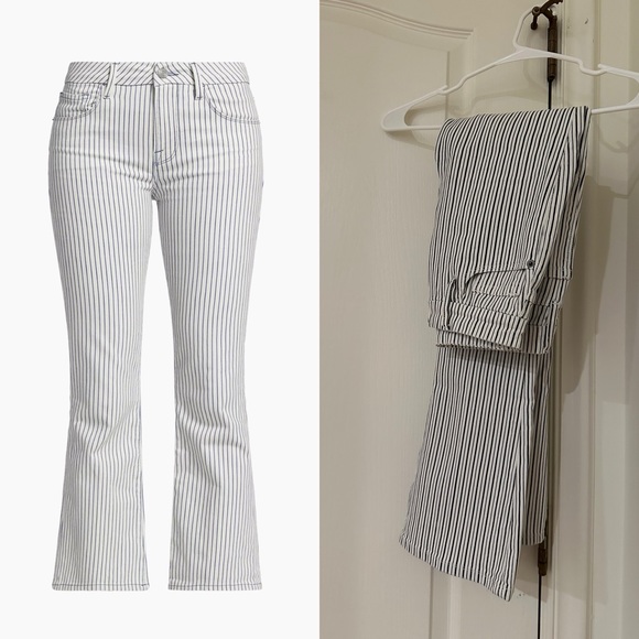 Frame Le Crop Pinstripe Boot-Leg Jeans Size 25 Great Condition - Picture 2 of 13